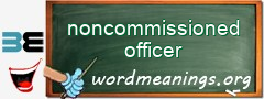 WordMeaning blackboard for noncommissioned officer
